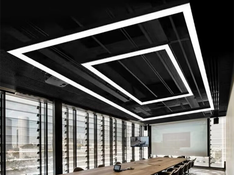 Conference Room Lighting with Scenes, Dimming, and Screen Comfort