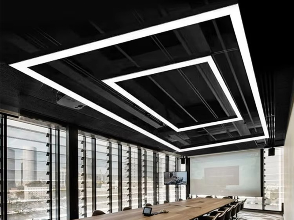 Conference Room Lighting with Scenes, Dimming, and Screen Comfort